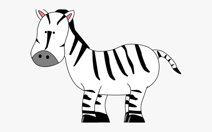 Cartoon Animals Clipart Transparent Background - Zebra Clipart Black And White Png, Transparent Clipart