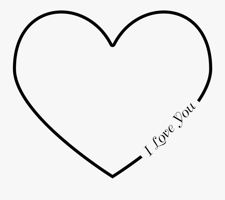 Black Love Heart Outline, Transparent Clipart