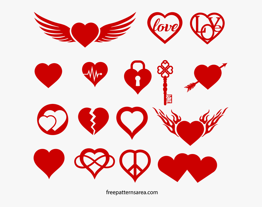 Heart Symbols For Love, Transparent Clipart