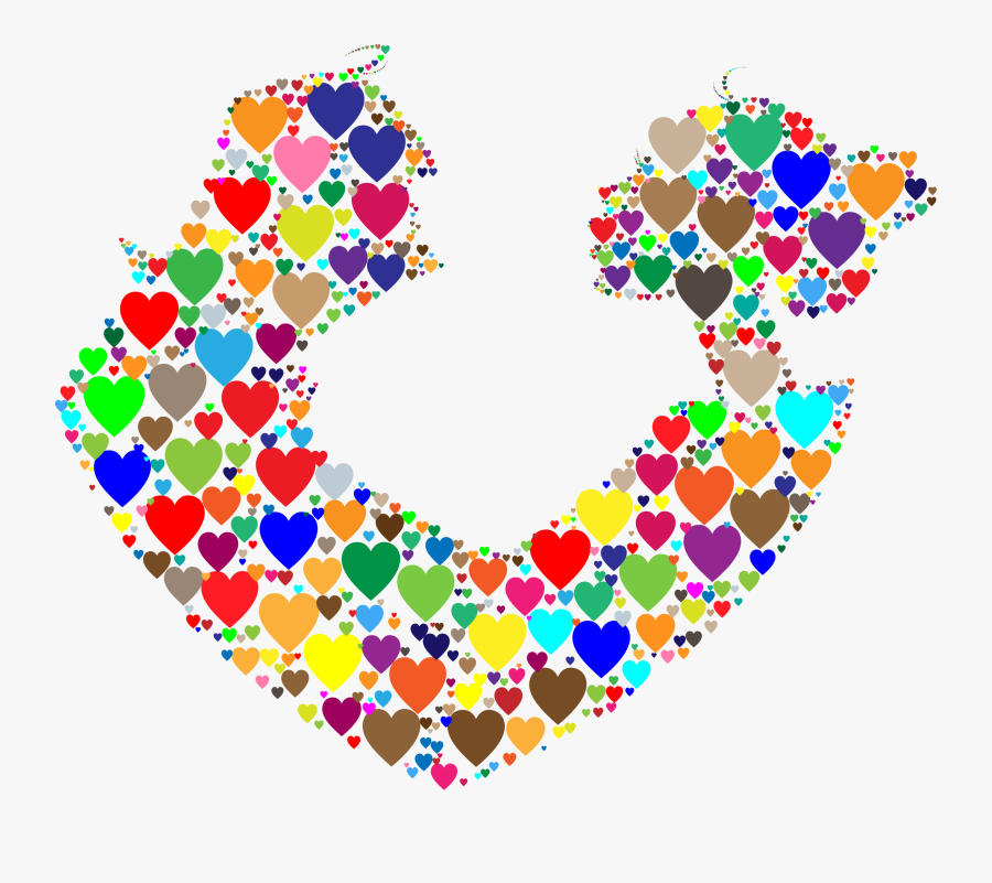 Transparent Colorful Heart Clipart - Motif, Transparent Clipart