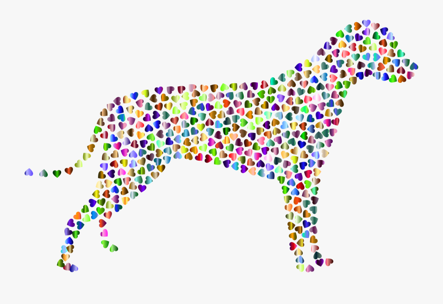 Dog Hearts Silhouette Prismatic 4 Clip Arts - Party Dog Silhouette Clip Art, Transparent Clipart