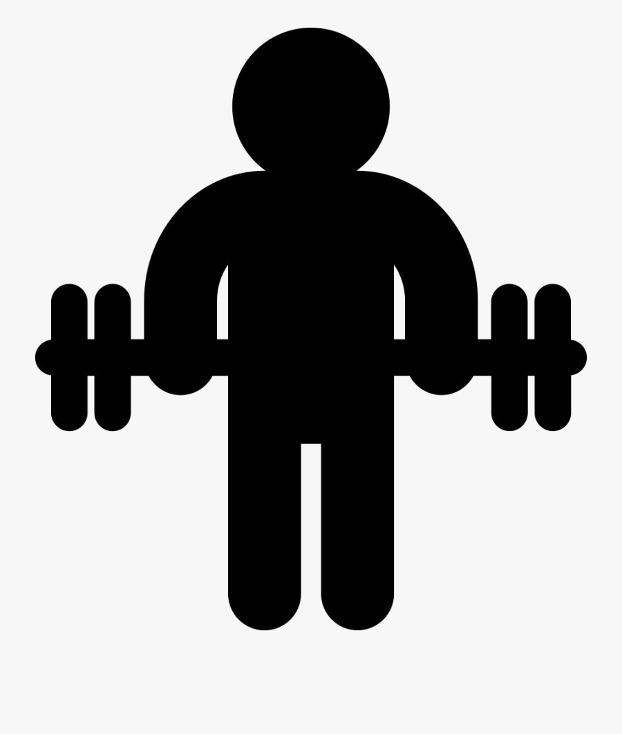 Gymnast Silhouette Standing With Dumbbells - Fitness Centre Silhouette, Transparent Clipart