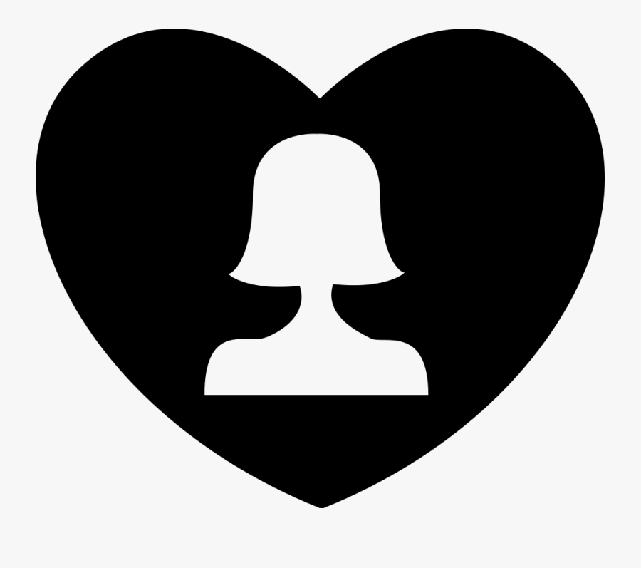 Woman Upper Silhouette In A Heart - Coração Mulher Png, Transparent Clipart