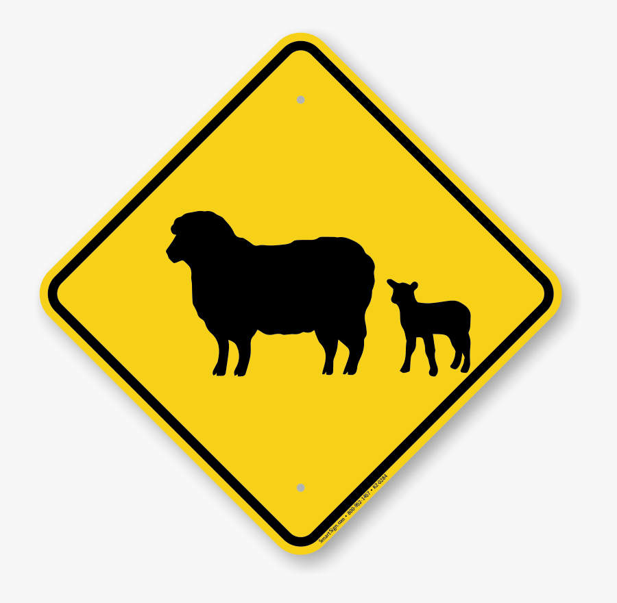Sheep With Lamb Crossing Sign - Zone Symbols, Transparent Clipart