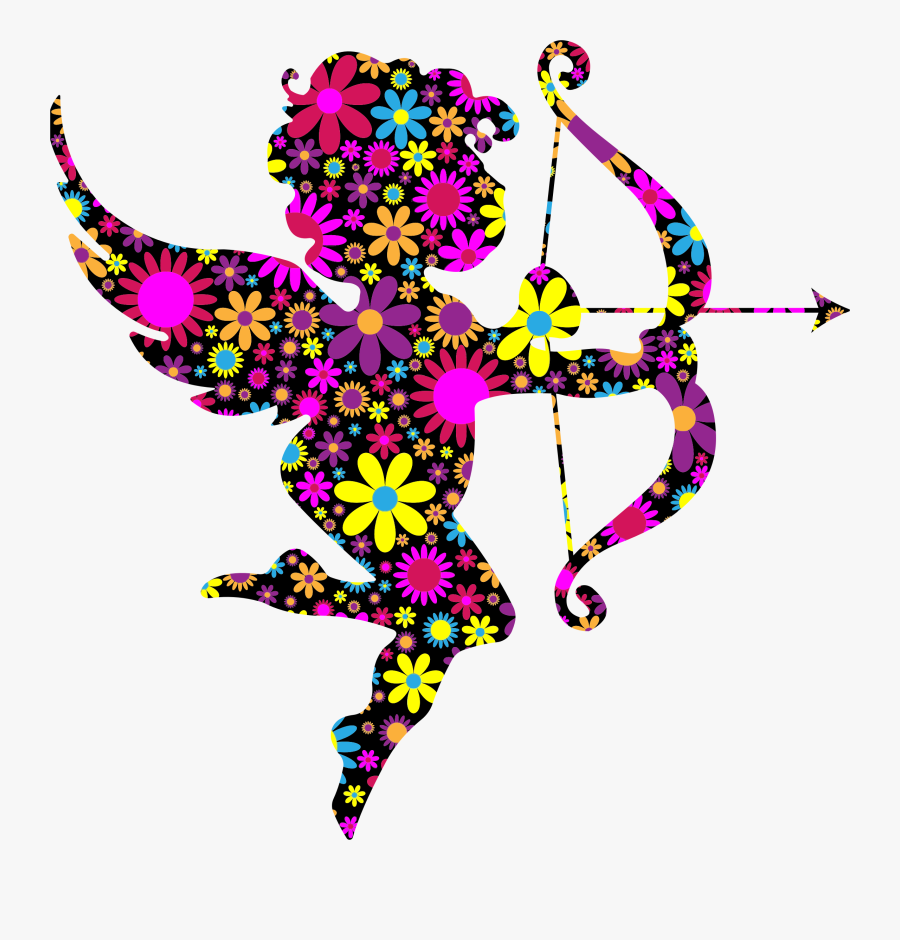 Cupid God Silhouette Clipart , Png Download - Clipart Cupids Bow And Arrow, Transparent Clipart