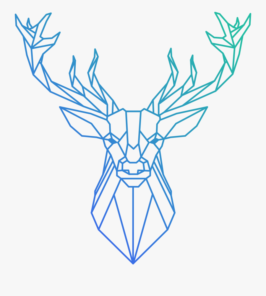 Reindeer Polygon Geometry - Deer Head Geometric Png, Transparent Clipart