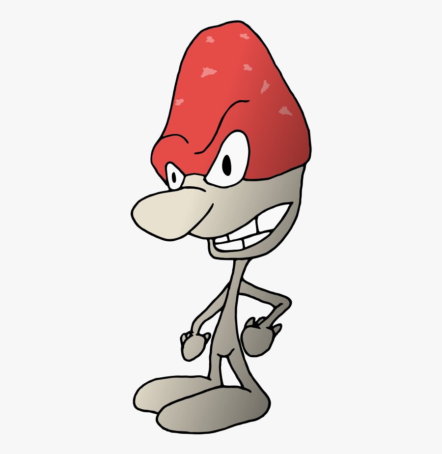 Angry Anthropomorphic Mushroom Illustrations - Cartoon, Transparent Clipart