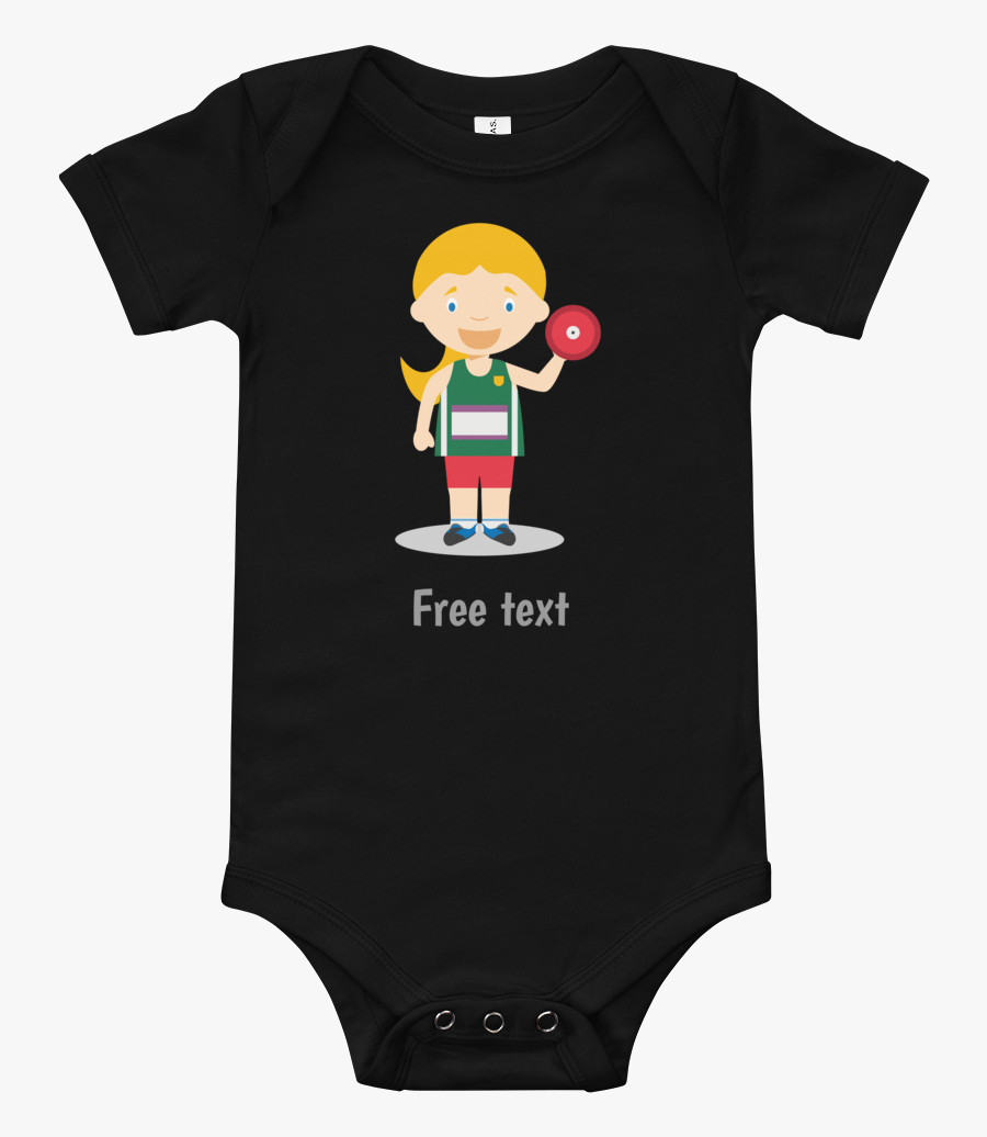 Discus Throw Girl Baby Bodysuit - Cartoon, Transparent Clipart