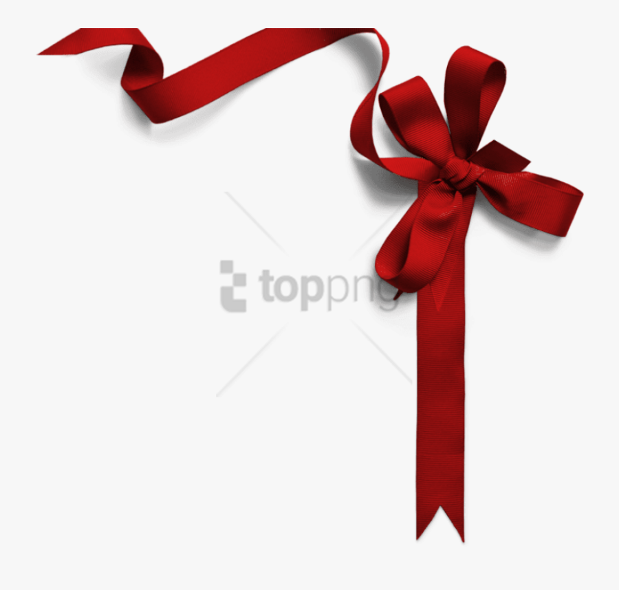 Present Bow Png - Corner Red Ribbon Png, Transparent Clipart