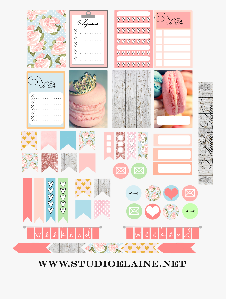 Happy Planner February Stickers, Transparent Clipart
