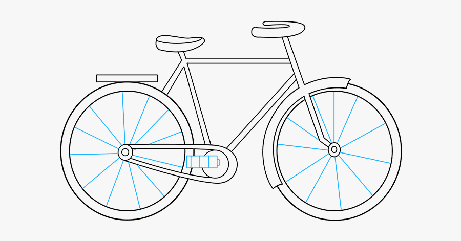 Free How To Draw A Bike For Kids, Download Free Clip - Bicycle, Transparent Clipart