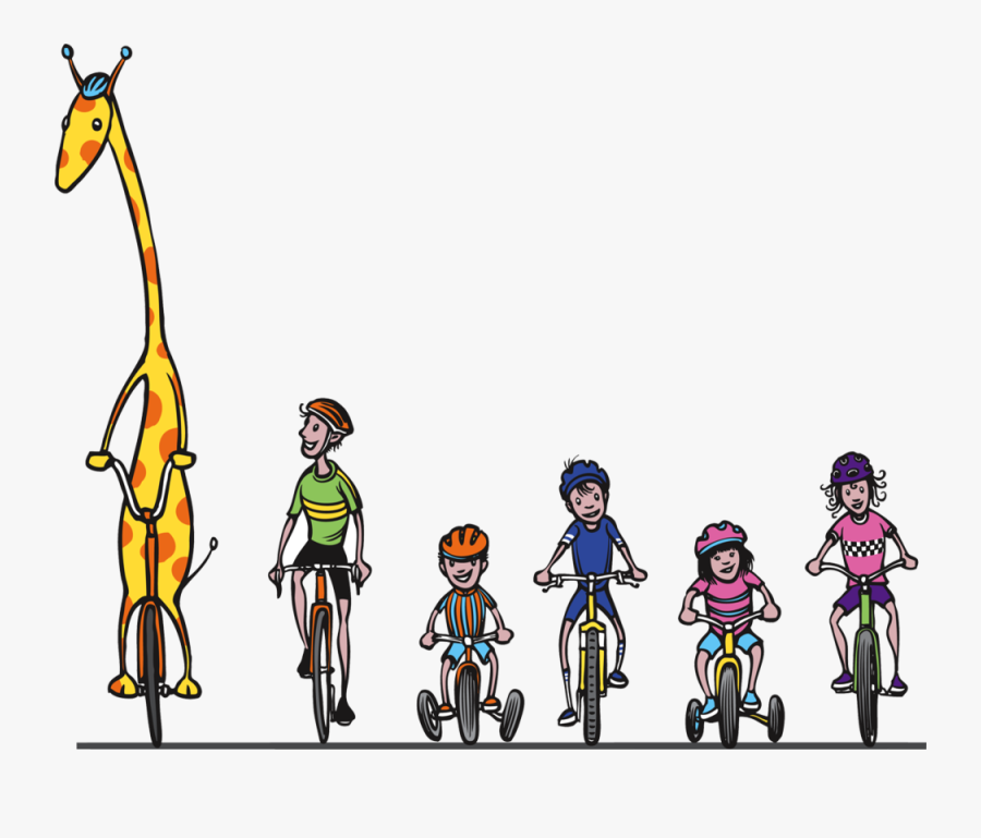 Cartoon People On Bicycle Png, Transparent Clipart
