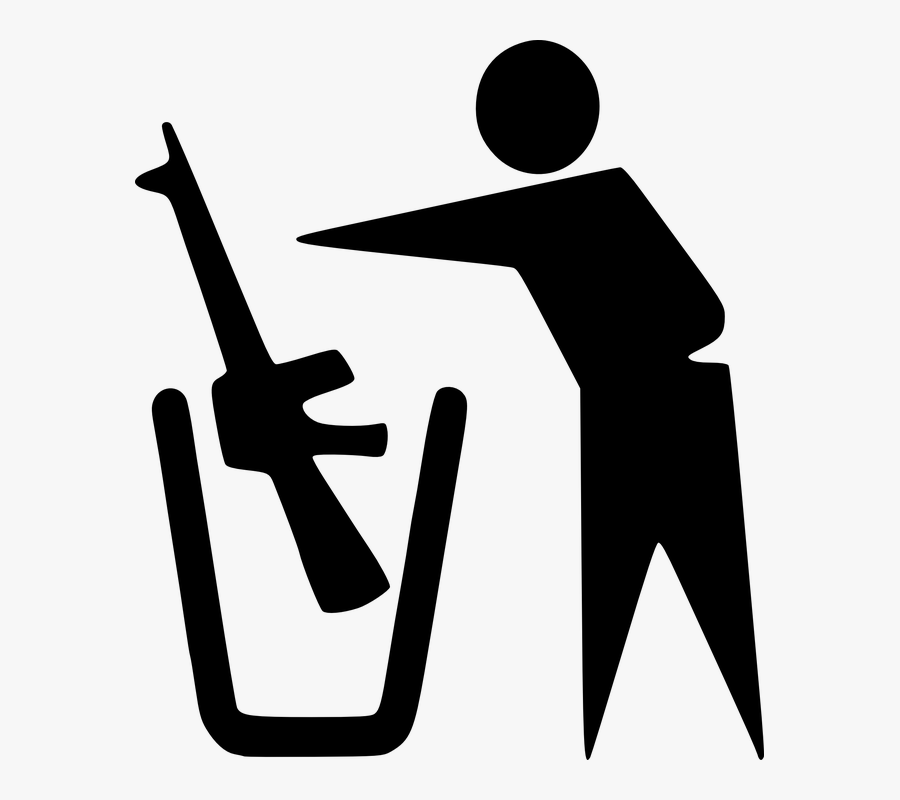 Weapon, Dustbin, Garbage Can, Person - Arme Dans Une Poubelle, Transparent Clipart