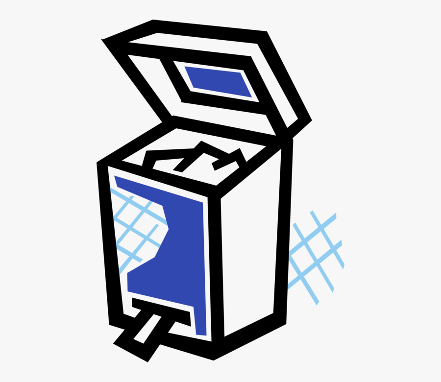 Vector Illustration Of Waste Basket, Dustbin, Garbage - Line Art Geometric Mountain, Transparent Clipart