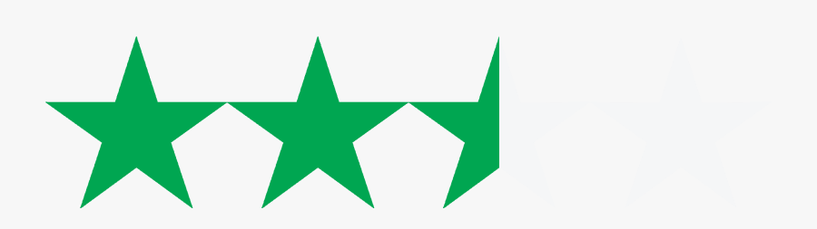 2½ Stars - 4.5 Star Rating Clipart, Transparent Clipart