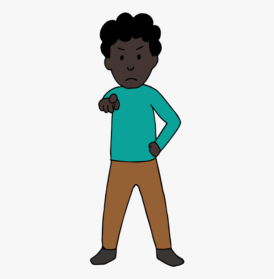 A Man Pointing To A Person - Cartoon, Transparent Clipart
