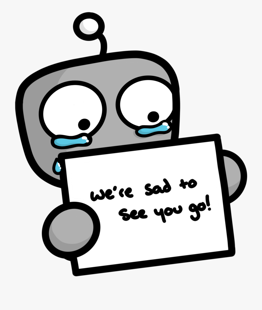 Sad Crying Robot Holding A Sign That Says "sorry To, Transparent Clipart