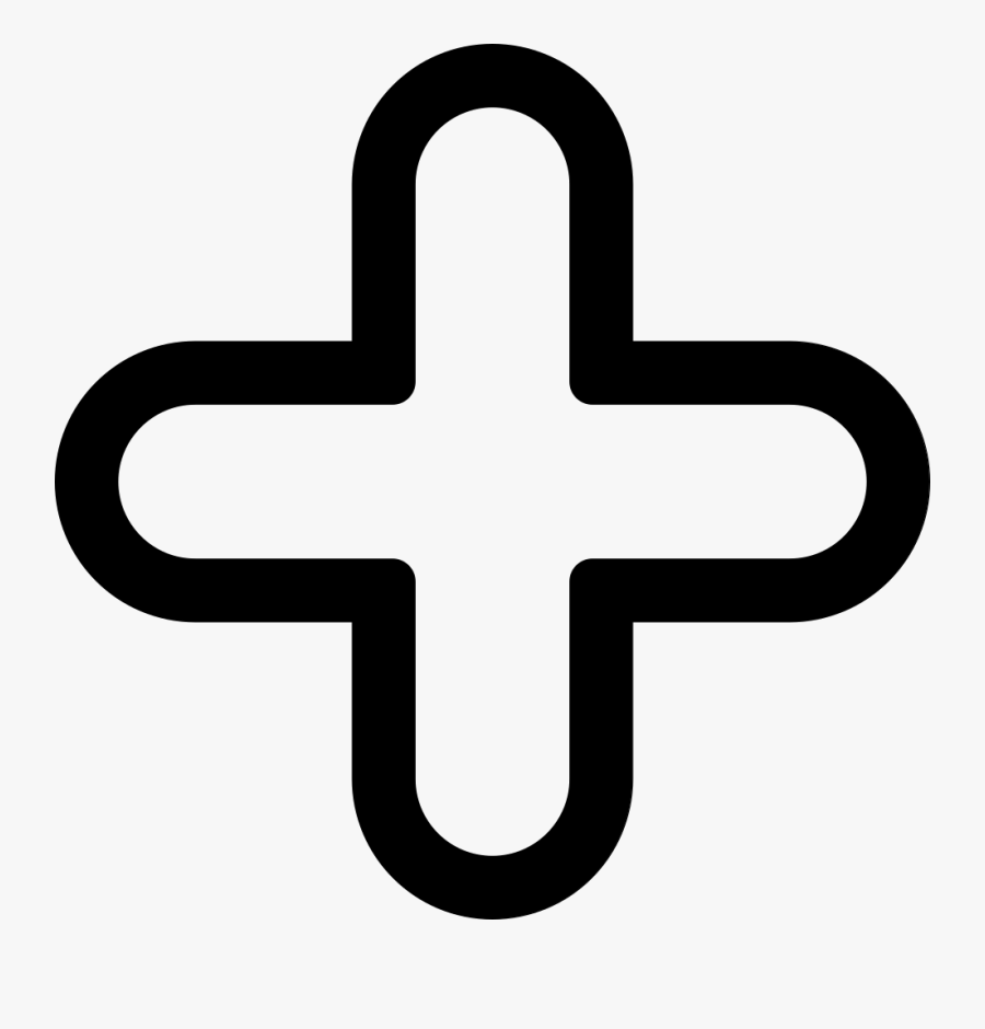 Plus Add Cross Outline - White Add Icon Png, Transparent Clipart