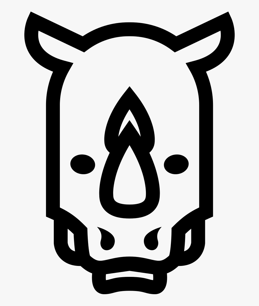 Rhino Head Frontal Outline - Rinoceronte Logo Png, Transparent Clipart