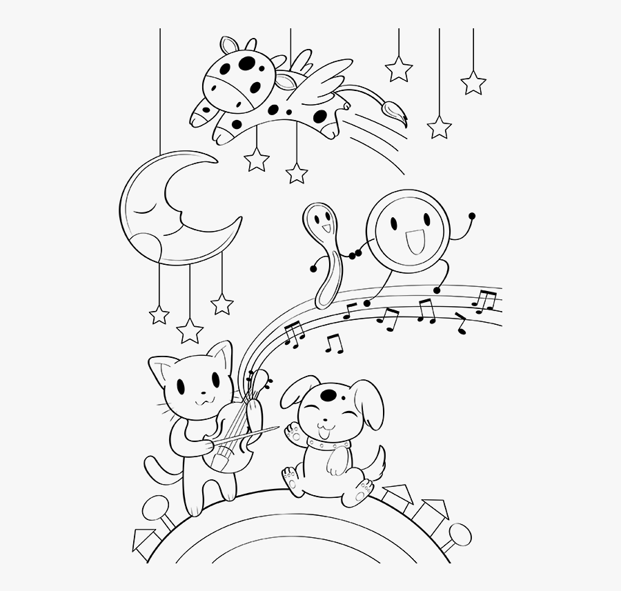 Printable Hey Diddle Diddle Coloring Page, Transparent Clipart