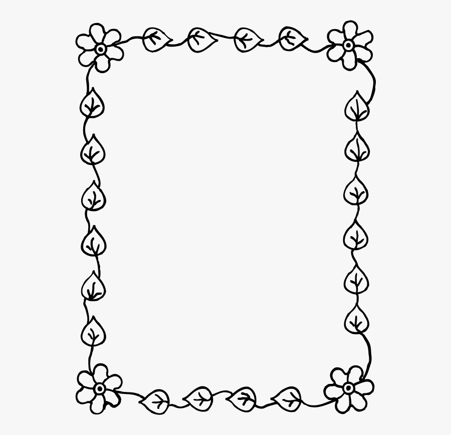 Simple Flower Drawing, Page Borders, Borders And Frames, - Diseños De Margenes Para Hojas, Transparent Clipart