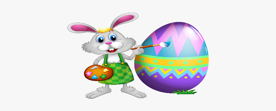 Easter Bunny And Colored Egg Png Clipart Picture 2 - Cartoon Easter Easter Bunny, Transparent Clipart