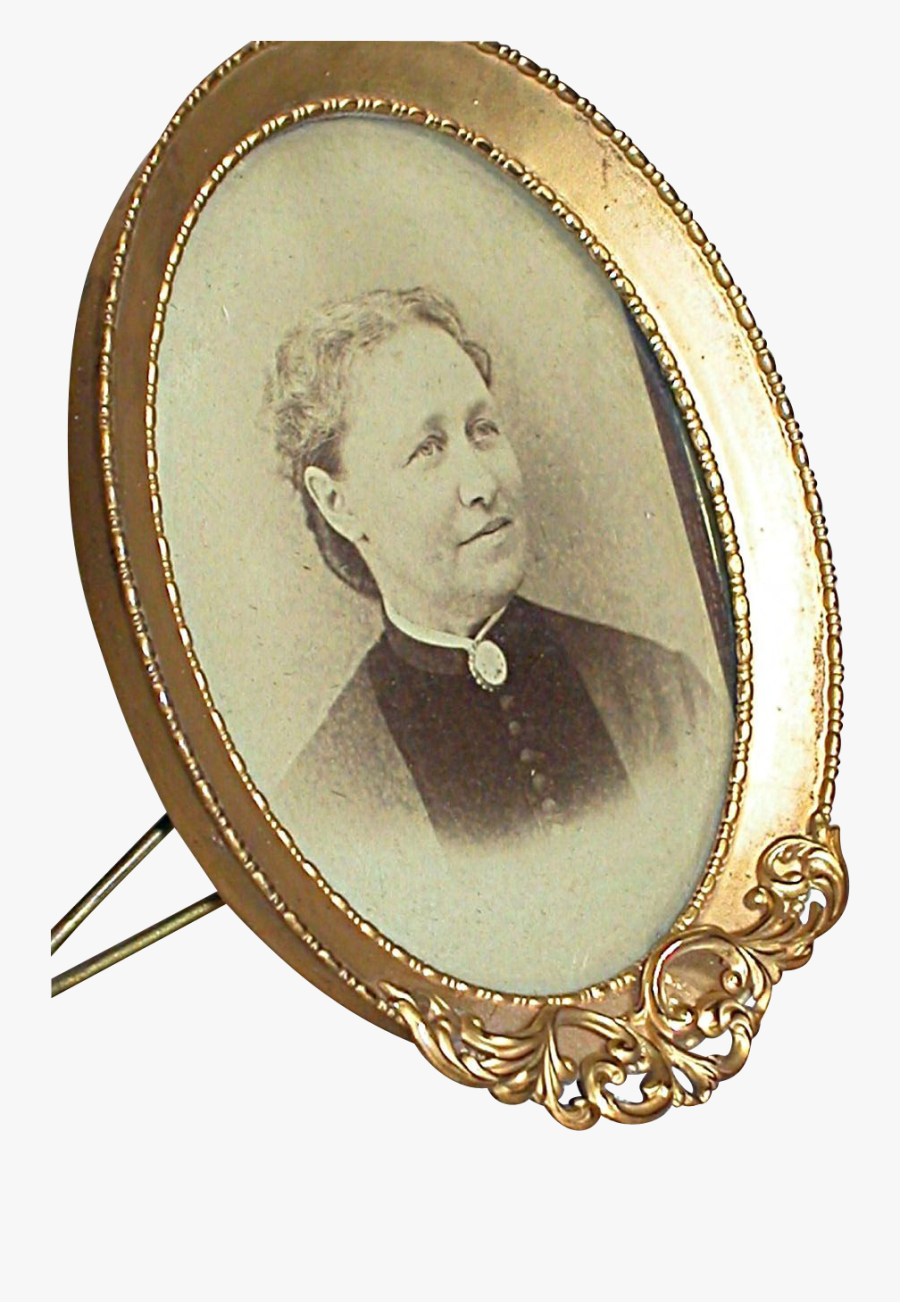 Small Vintage Oval Gold Plate Frame The Glass Is A - Vintage Clothing, Transparent Clipart