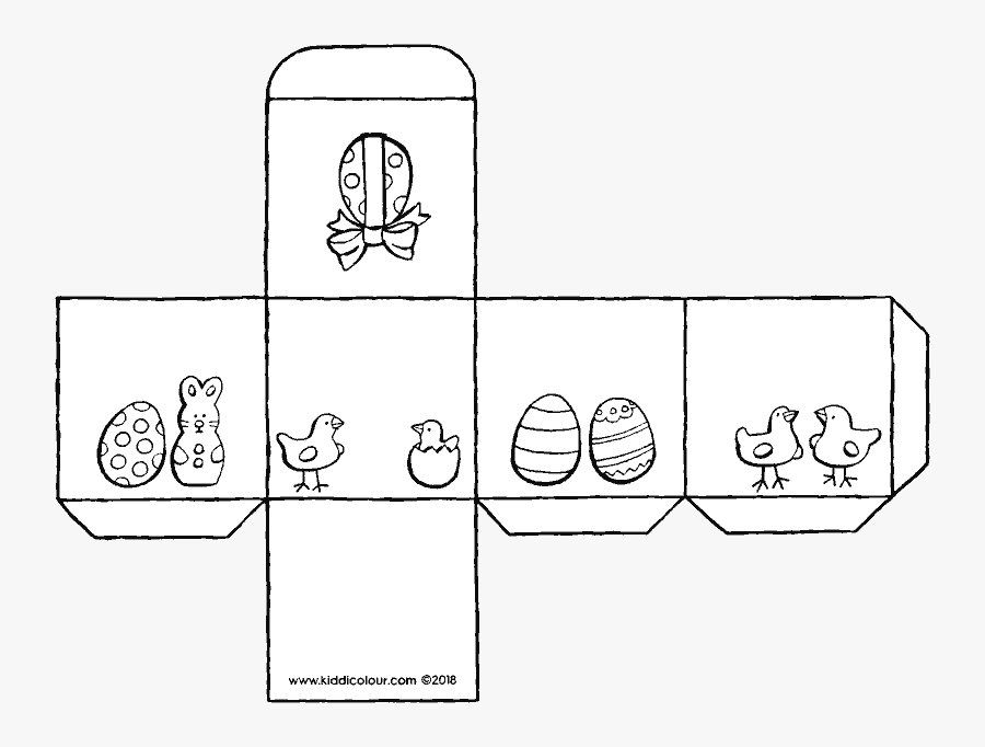 Box For Mini Easter Eggs Colouring Page Drawing Picture - Illustration, Transparent Clipart