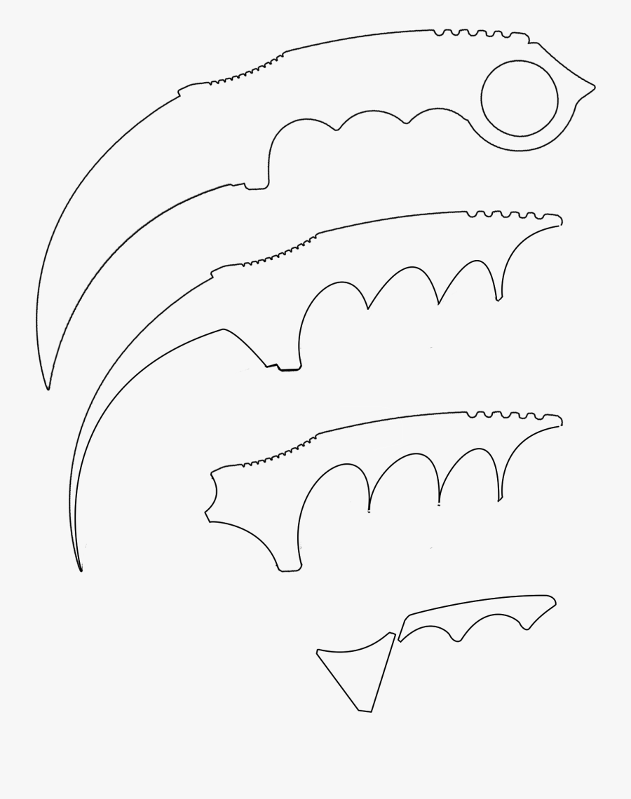 Drawing Knives Template - Line Art, Transparent Clipart