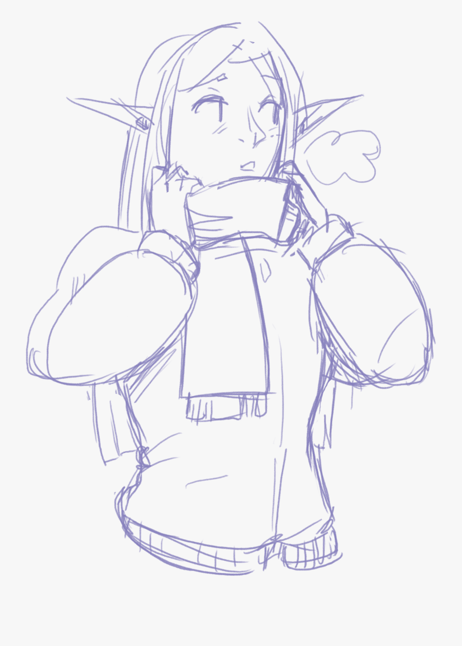 Drawing Elves Sketches - Line Art, Transparent Clipart