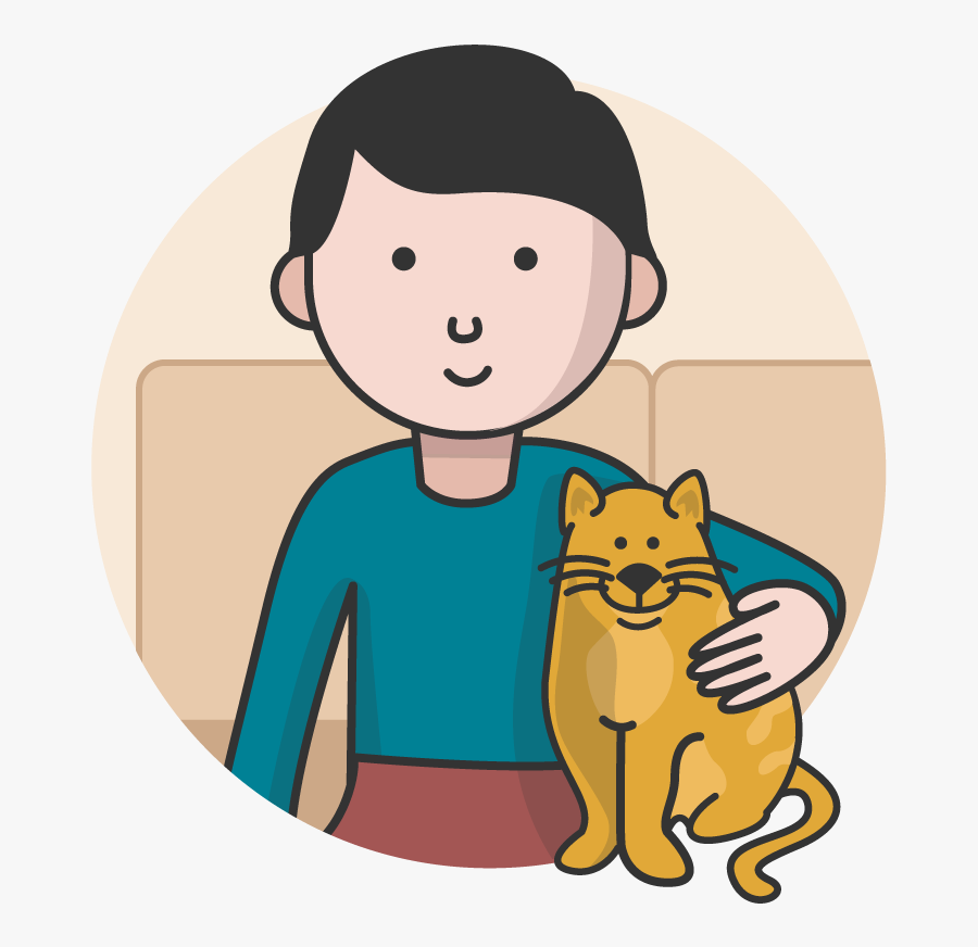 Cat And Owner Clipart, Transparent Clipart
