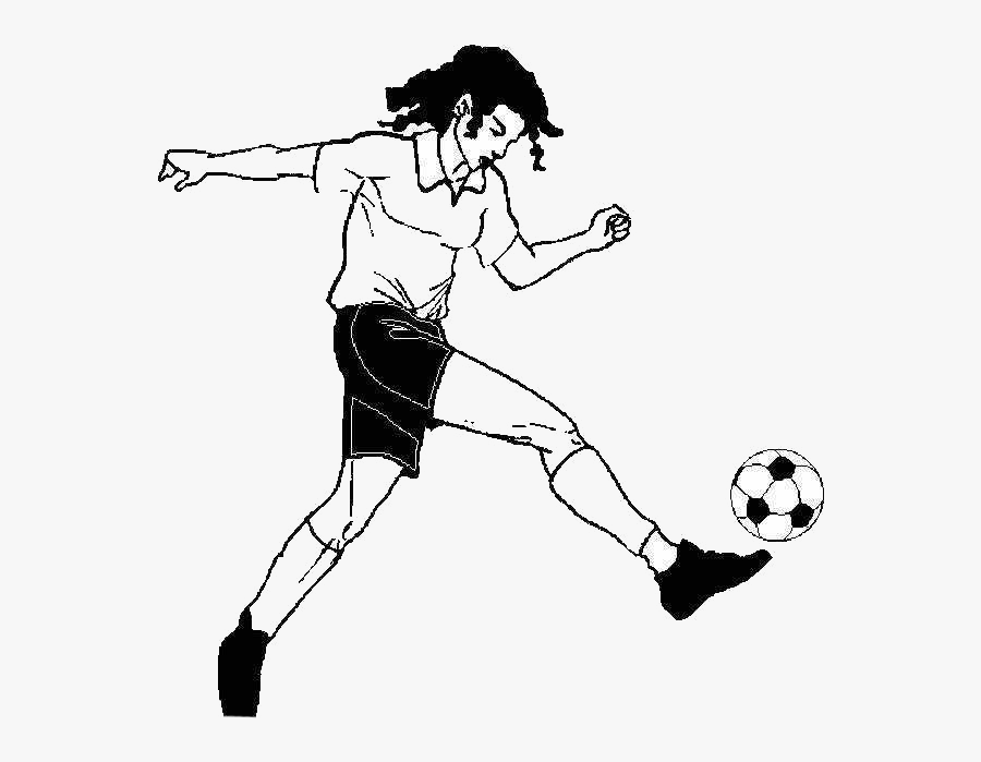 Football Sport Animation Kick - Animation Girl Playing Soccer, Transparent Clipart