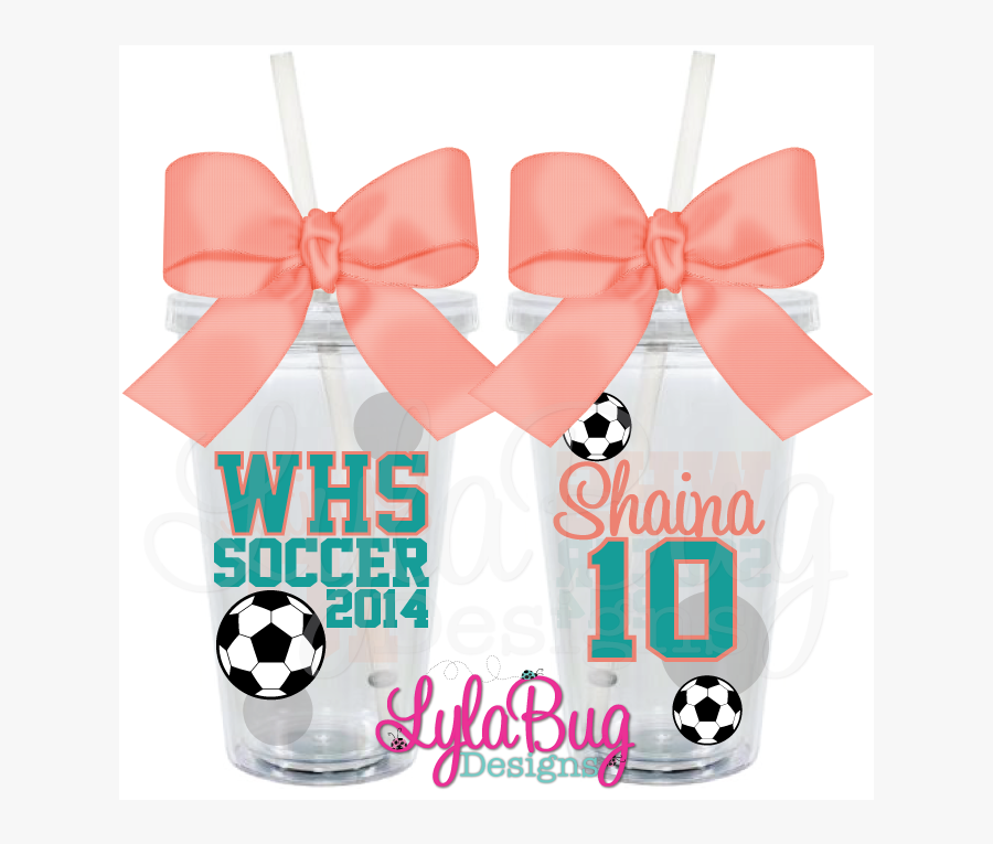 Girls Soccer Player Personalized Acrylic Tumbler - Gift Wrapping, Transparent Clipart
