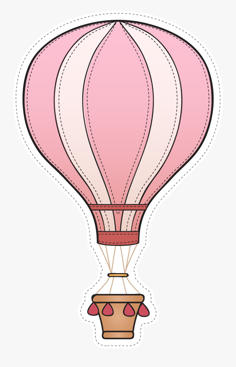 Clip Art Hot Air Balloon Baby - Pink Hot Air Balloon Baby Shower, Transparent Clipart