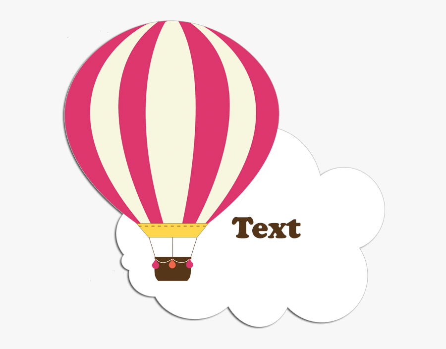 Hot Air Balloon Party - Hot Air Balloon Cupcake Topper Template, Transparent Clipart