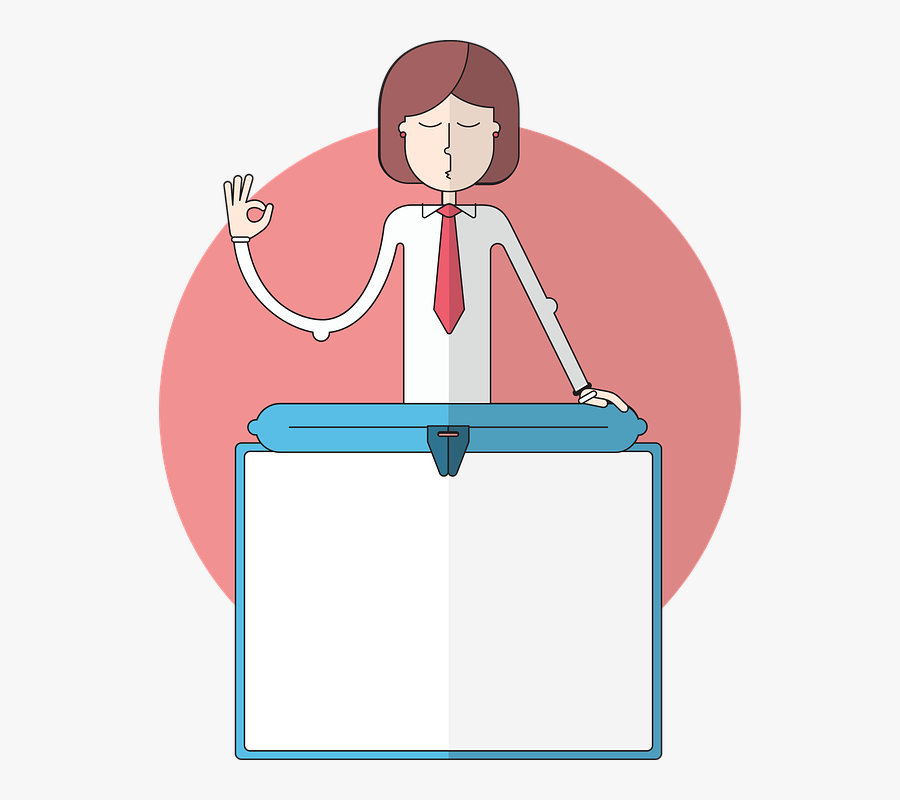 Woman, Tie, Smart, Thinking, Yoga, Rest, Calm, Peace - Not Work Life Balance, Transparent Clipart