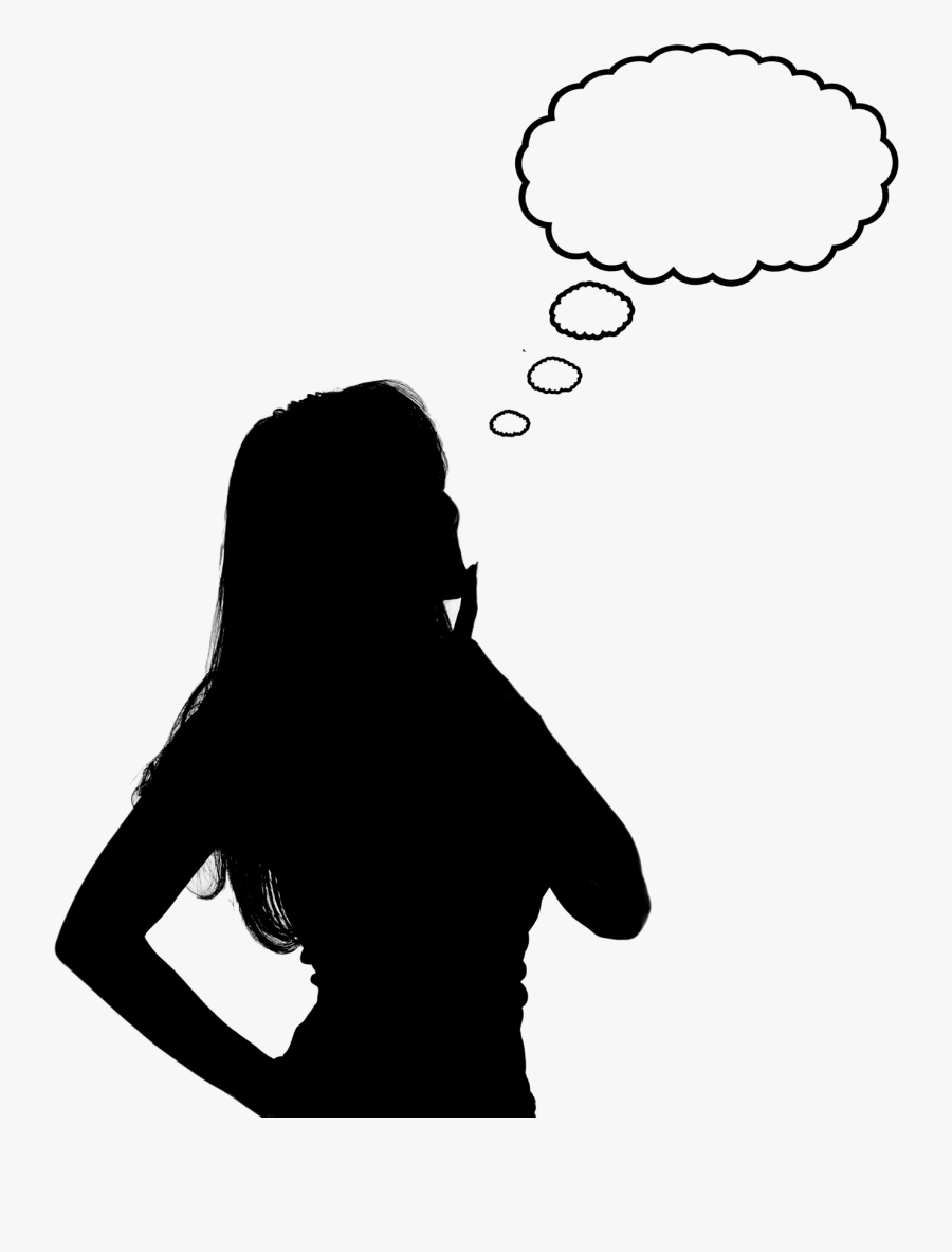 Thinking Woman Silhouette - Person Thinking Silhouette Png, Transparent Clipart