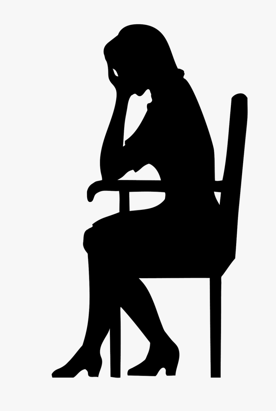 Thoughts Of A Woman Revealed - Depressed Woman Silhouette Png, Transparent Clipart