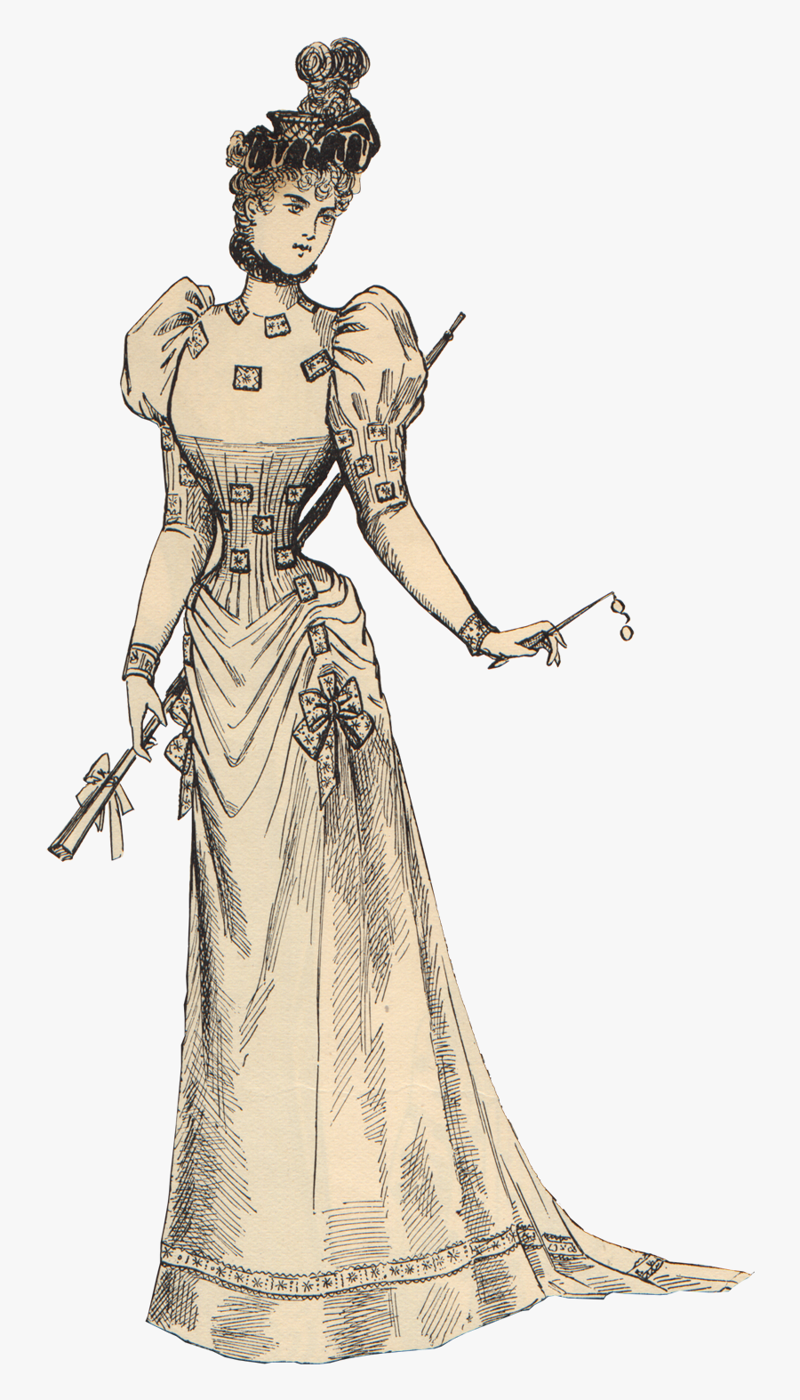 Victorian Vintage Woman - Victorian Woman Transparent, Transparent Clipart