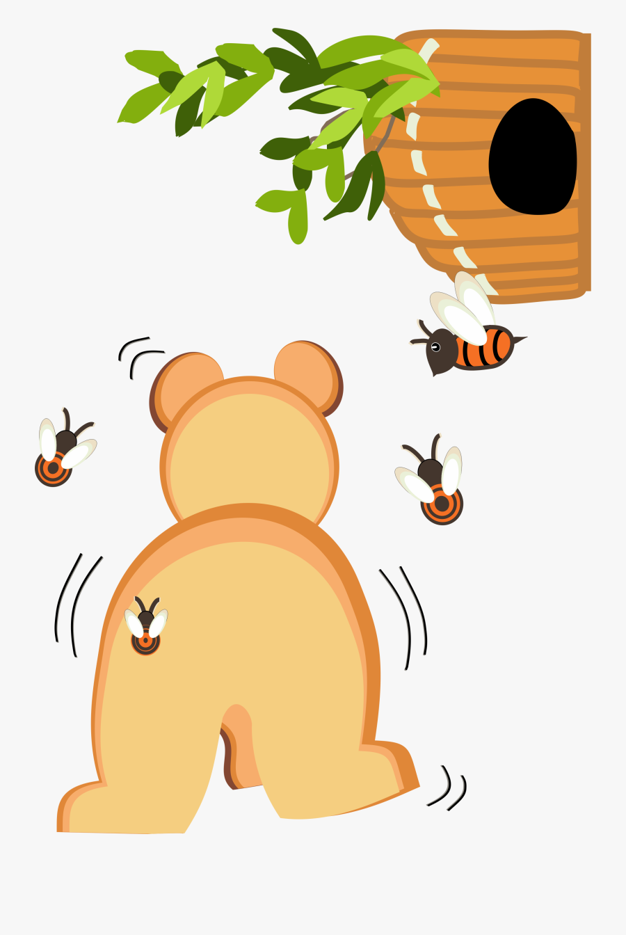 Cartoon Bear Walking Away, Transparent Clipart