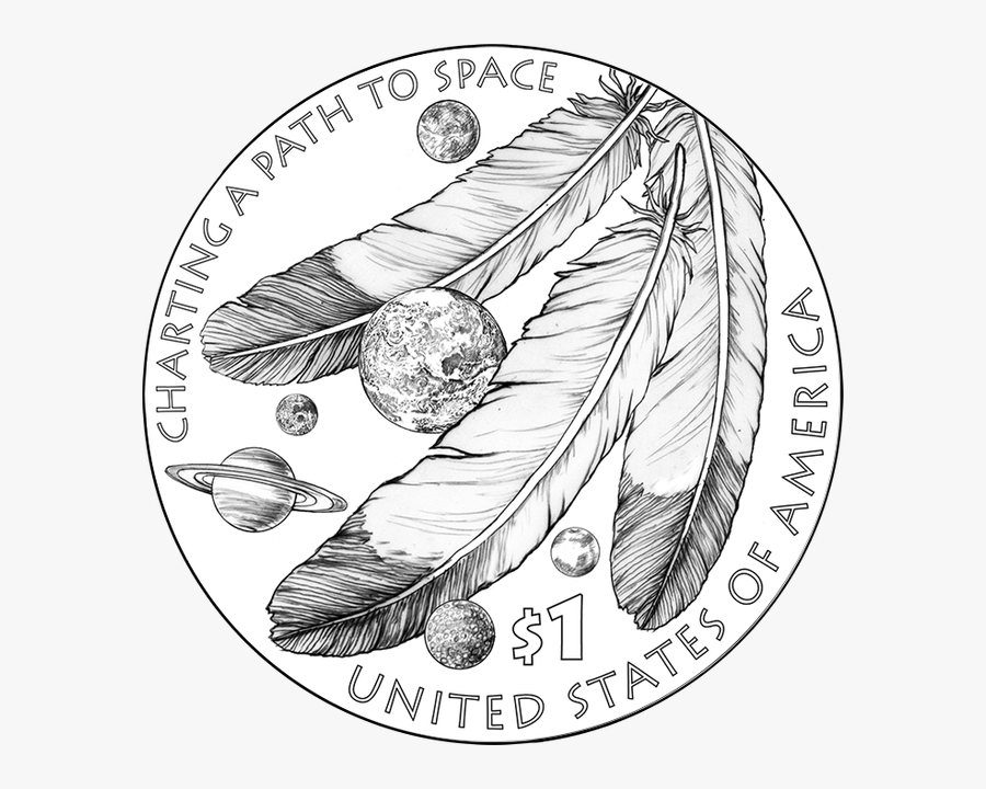 Sacagawea Drawing Native American - Coin, Transparent Clipart
