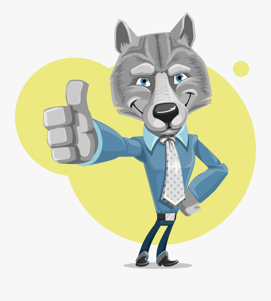 Wolf Thumbs Up, Transparent Clipart