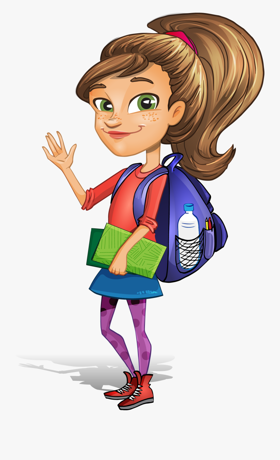 Student Cartoon Clip Art - Female Student Clip Art, Transparent Clipart