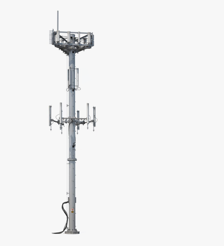 Transparent Radio Tower Png - Cellular Tower 3d Model, Transparent Clipart