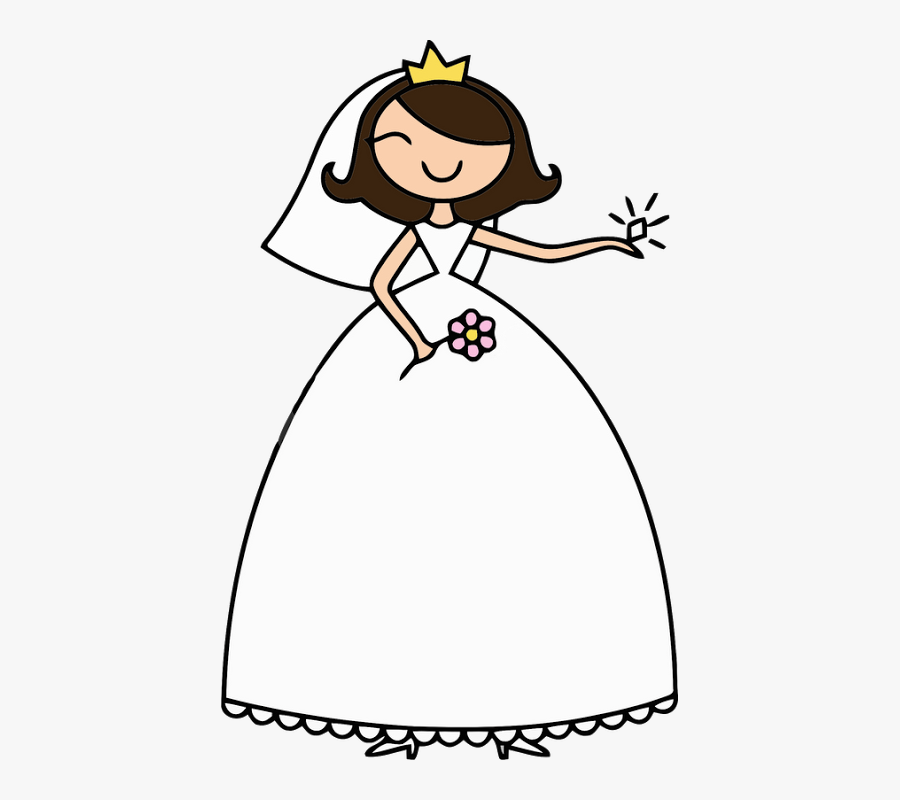 Casamento Bride Clipart, Baby Wedding, Wedding Couples, - Dibujo De Una Novia, Transparent Clipart