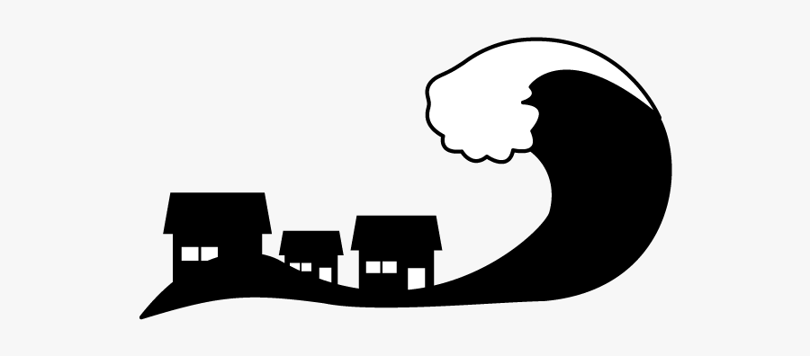 Surging Waves Disaster Illustration - Clipart Black And White Surging, Transparent Clipart