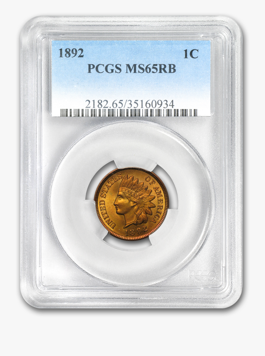 1892 Indian Head Cent Ms-65 Pcgs - Cash, Transparent Clipart