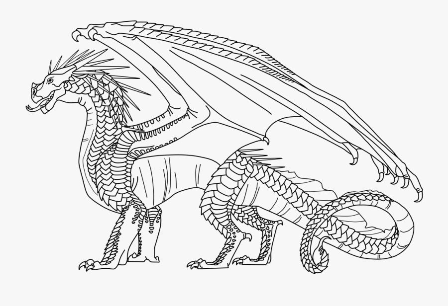 Transparent Fire Clipart Black And White - Wings Of Fire Hybrid Base, Transparent Clipart
