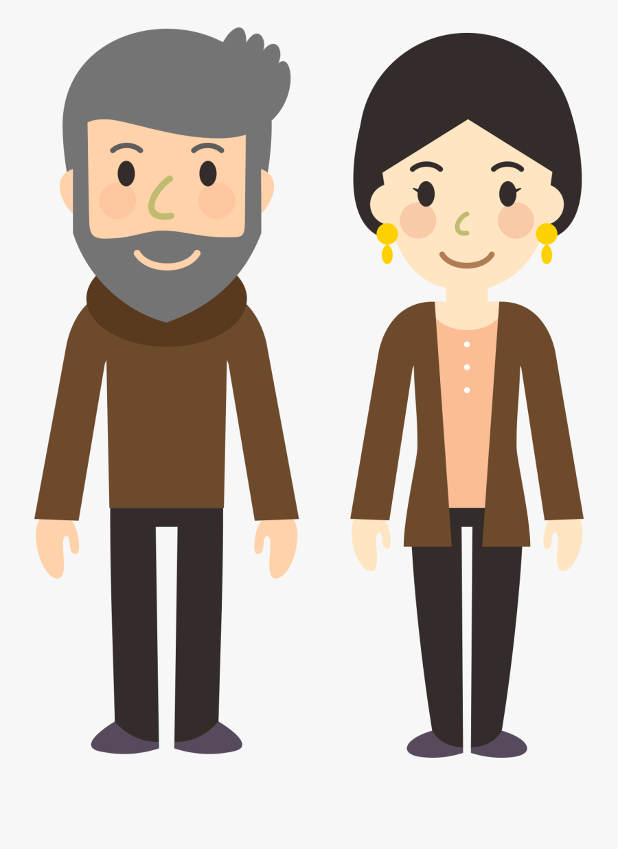 And Standing Style Men Cartoon Animation Flattened - Women And Men Clipart, Transparent Clipart