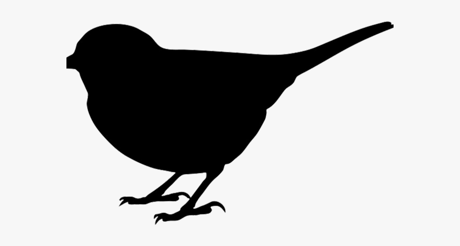 Sparrow Clipart - Silhouette Bird Clipart Black And White, Transparent Clipart